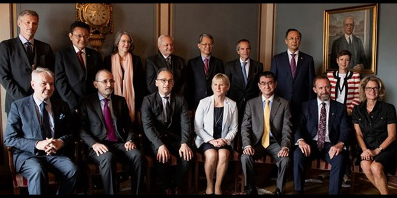 Participants of the Stockholm Ministerial Meeting on Nuclear Disarmament and the Non-Proliferation Treaty on 11 June, 2019. Photo: Sofia Nahringbauer / Government Offices of Sweden