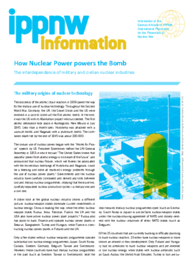 How Nuclear Power Powers the Bomb IPPNW Germany Report