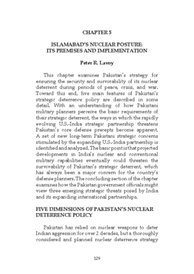 Islamabads Nuclear Posture its Premises